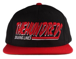 The Hundreds Swish Black/Red DRAWING LINES Snapback Baseball Hat T12F106... - $14.99