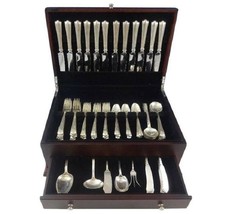 American Directoire by Lunt Sterling Silver Flatware Set 12 Service 77 pcs Deco - £3,680.82 GBP
