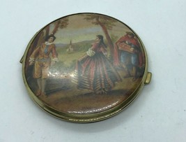 Vintage Compact Western Germany Double Mirror Baroque Dancers 1950s - $17.81