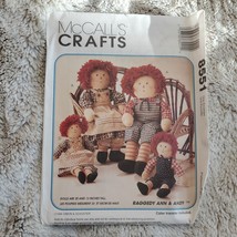 McCalls 8551 Raggedy ANN ANDY Dolls 13 &amp; 20 inch Crafts sewing pattern UNCUT FF - $12.34