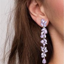 Crystal Statement Earrings-light purple NEW - £14.01 GBP