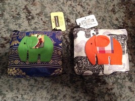 2 DECORATIVE ELEPHANT COIN PURSE POUCHES FROM INDIA - £21.35 GBP