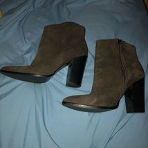 Halogen Leather Upper Brown Ankle Booties Boots SZ 10 M - £22.14 GBP
