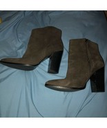 Halogen Leather Upper Brown Ankle Booties Boots SZ 10 M - £21.80 GBP