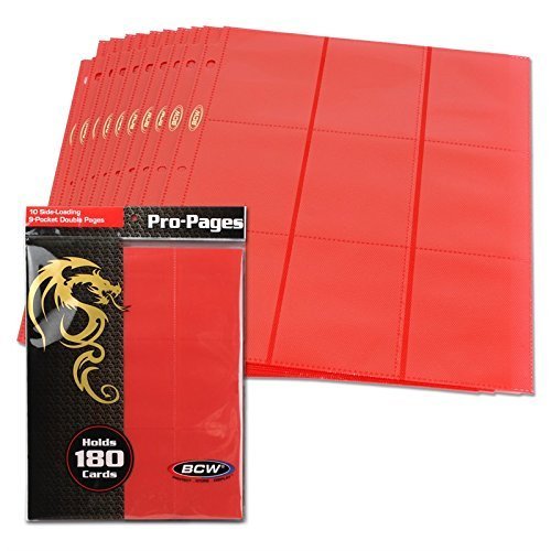 BCW Supplies Red Double-Sided 9-Pocket Pages Holder (10-Pack)
