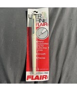 Vintage FLAIR Paper Mate Ultra Fine Plastic Point, Metal Collar RED - £19.35 GBP
