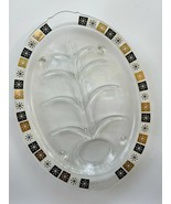 Mid-Century Inland Glass Well &amp; Tree Carving Tray Meat Platter And Warme... - £41.63 GBP
