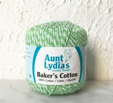 Aunt Lydia&#39;s Baker&#39;s Cotton Crochet Thread - One Ball Color Green #621 - £4.44 GBP