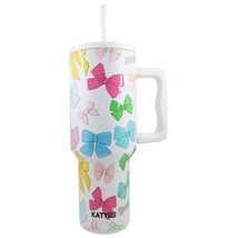 Multicolored Coquette Bows Printed Stainless Steel Tumbler 38 oz with Handle - £29.52 GBP