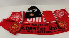 Manchester United Scarf Beanie Lot New Era Red Devils Football Soccer Fa... - $38.69