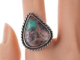 sz9 vintage Navajo sterling and turquoise ring 1 - £74.17 GBP