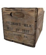 Vintage Freeman&#39;s Milk Wood Box Allentown Pa Bottle Crate LHV 1947 Antique - $106.22 CAD