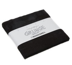 5&quot; Charm Pack Squares Grunge Onyx BasicGrey Black Cotton Fabric Precuts M520.23 - £10.24 GBP