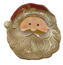 Santa Claus Jewelry Trinket Candy Dish Glazed Ceramic Holiday Decor 9.5 ... - $18.95