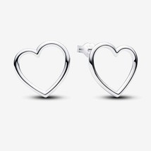 Sterling silver Front-facing Heart Stud Earrings   293077C00 - £14.57 GBP