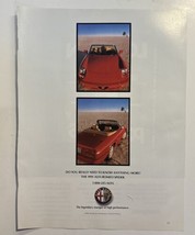 1990 Alfa Romeo Spider Luxury Red Coupe Desert Vintage Print Advertisement - $6.92
