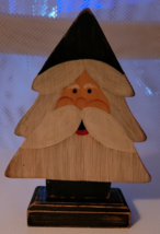 Primitive Wood Santa Tabletop 6 Inches Long BEP 2002 Hand Painted Christ... - $14.99