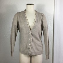 New York &amp; Company Cardigan Sweater Womens XL Taupe Button Front V-Neck ... - £14.23 GBP