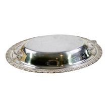 WM Rogers Silverplate Covered Oval Serving Bowl w 2 Handled Lid Double Veg 12" - $19.59