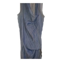 Helmut Lang Women’s Dress Size 2 Blue Tencel Blend USA Made Draped Hem Raw Edge image 4