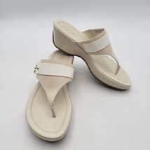 Cole Haan Margate Wedge II Sandshell Sandals Sz 5.5 B Cream &amp; White  - $29.99