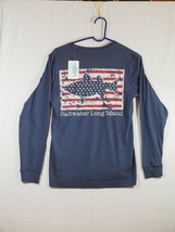 Saltwater Long Island Stars &amp; Stripes Long Sleeve T Shirt Sz XS Blue ~ NWT - £15.72 GBP