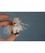 Teddy Horse/ miniature white pony/doll house pet/1:12/miniature horse/do... - €94,99 EUR