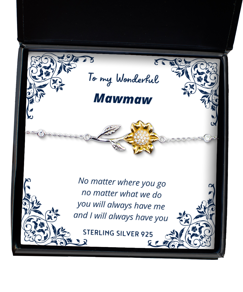 Primary image for To my Mawmaw, No matter where you go - Sunflower Bracelet. Model 64036 