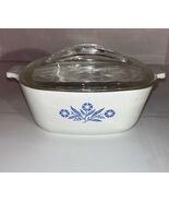 VTG Corning Ware Blue Cornflower 1.5 QT Casserole Dish P-1 1/2-B w/ Pyre... - $12.61