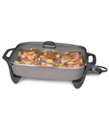 16&quot; Ceramic Electric Skillet with Glass Cover, Silver 06860 - $1,282.93 MXN