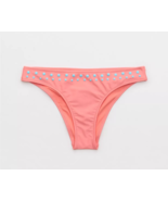 American Eagle Aerie Cheeky Bikini Bottom MEDIUM Spicy Coral Raised Dots - $26.11