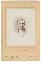 Circa 1890&#39;S Cabinet Card Handsome Young Boy In Suit Willis &amp; Sons Carmi Il - £7.44 GBP