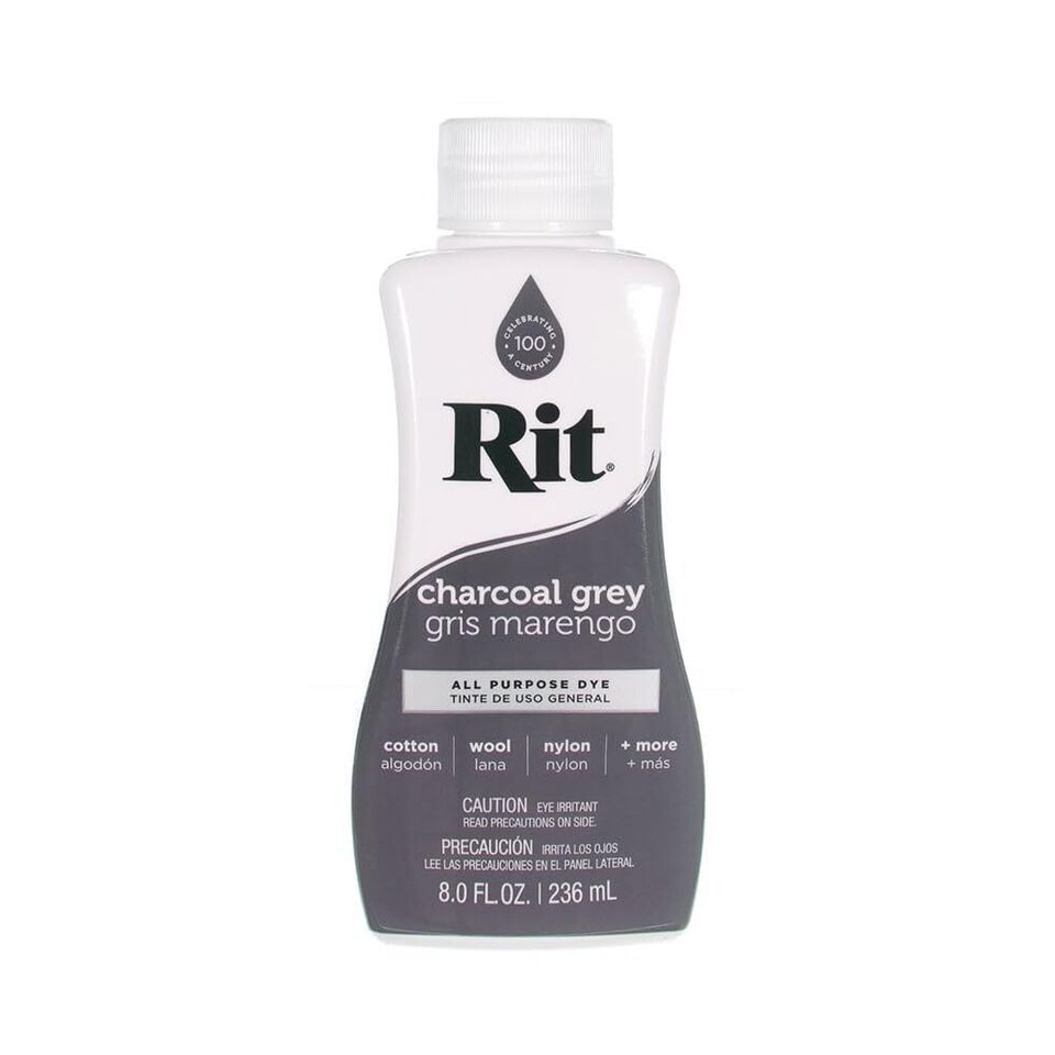 Charcoal Chic: 8 Oz. Liquid Fabric Dye for Clothing, Dcor, and More - Transform