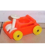 Vintage 80&#39;s Fisher Price Little People Orange Wagon #656 FPLP - $190.93 MXN