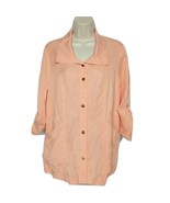 NWT Chicos Womens Utility Jacket Size 0 Small Orange Twill Short Sleeve - $40.40 CAD