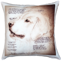 Golden Retriever Dog Pillow 17x17, Complete with Pillow Insert - £41.07 GBP