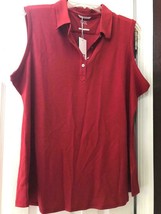 Nwt Ladies Cutter &amp; Buck Red Sleeveless Golf Shirt - Size Xxl Upf 50 - £32.06 GBP