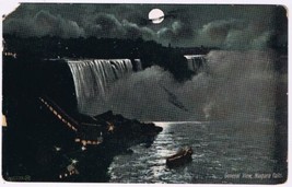 Postcard General View Niagara Falls Moonlight Night - £1.52 GBP