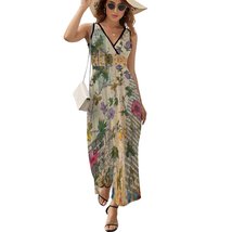Mondxflaur Vintage Rose Summer Dresses for Women V-neck Sleeveless Long Dress - £28.67 GBP+