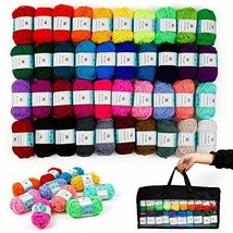 40 Pcs Crochet Yarn Kit, 1600 Yards 40 Colors Acrylic Yarn Skeins, - £34.68 GBP