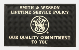 Smith &amp; Wesson Black Logo Guns Dealer Counter Display Rubber Mat 15&quot; x 9&quot; - £23.47 GBP