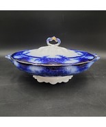 Antique Flow Blue Kelvin Covered Vegetable Dish/Tureen Alfred Meakin Eng... - $101.53 CAD