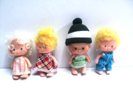 Lot of 4 Strawberry Shortcake Dolls 4&quot; High 1980&#39;s Not Original Clothing Kenner - £26.41 GBP