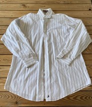 Vintage Nordstrom Men’s Stripe Button up shirt Size 15.5 White DJ - £12.61 GBP