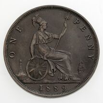 1889 Great Britain Penny in XF Condition Bronze KM #755 - $123.99
