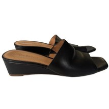 Madewell Stacey Wedge Mule Black Leather Shoe Slide Sandal Size 7 - £35.85 GBP