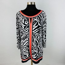 Valerie Stevens Womens Large L Colorful Zebra Print Embellished Sequins Top * - £12.68 GBP
