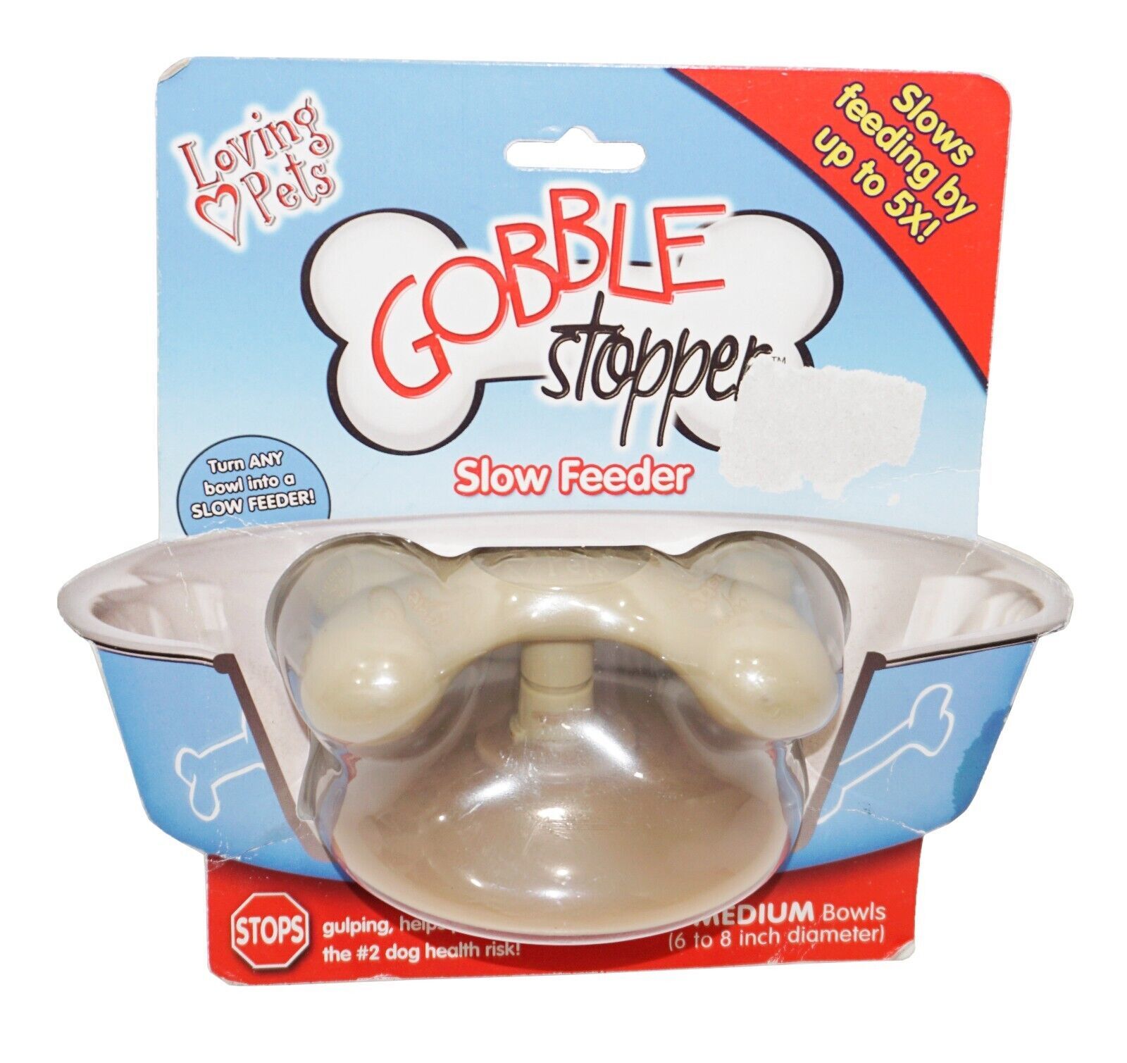 Primary image for Gobble Stopper Slow Feeder - By Loving Pets - Fits Medium Dog Bowls 6"-8"
