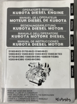 Kubota Diesel Engine Operators Manual D1503, D1703, D1803, V2003 &amp; More - £38.91 GBP