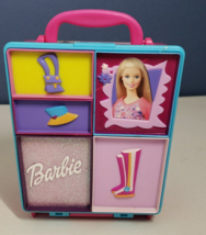Barbie Petite Accessory pink Case 2003  Handle Toy Storage Bins Mattel - $9.89